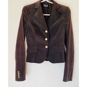 D&G Velvet Blazer Brown size 40